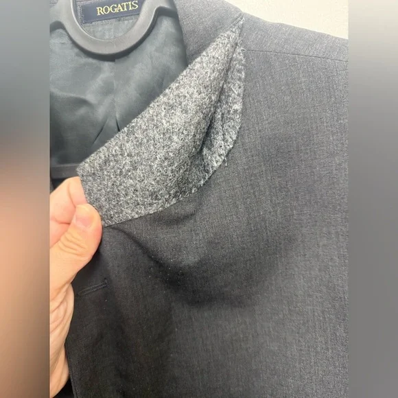 Rogatis Loro Piana Super 120s Gray Wool Blazer Size 40R Luxury Italian